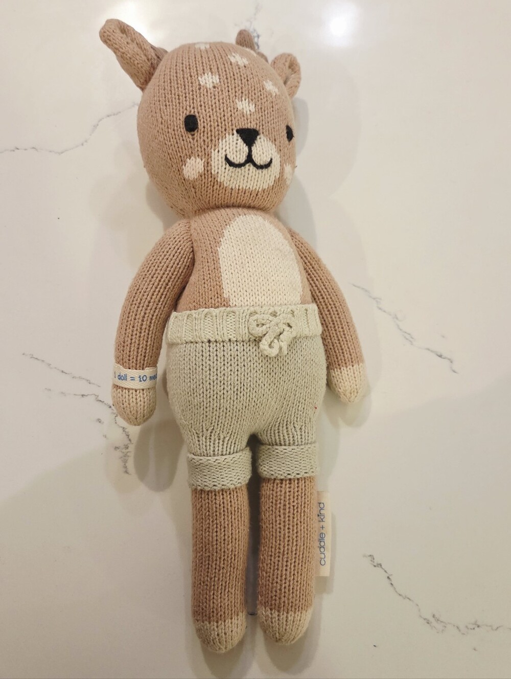 Cuddle + Kind  ELLIOT THE FAWN Knit Plush Boy Antlers Deer Toy Peru